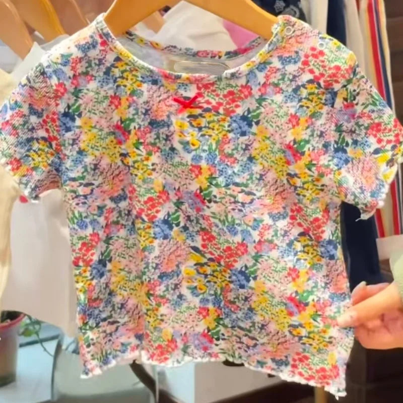 Children's SS26 Summer T-shirt and Shorts, Cute Printed T-shirt and Pants Set for Boys and Girls