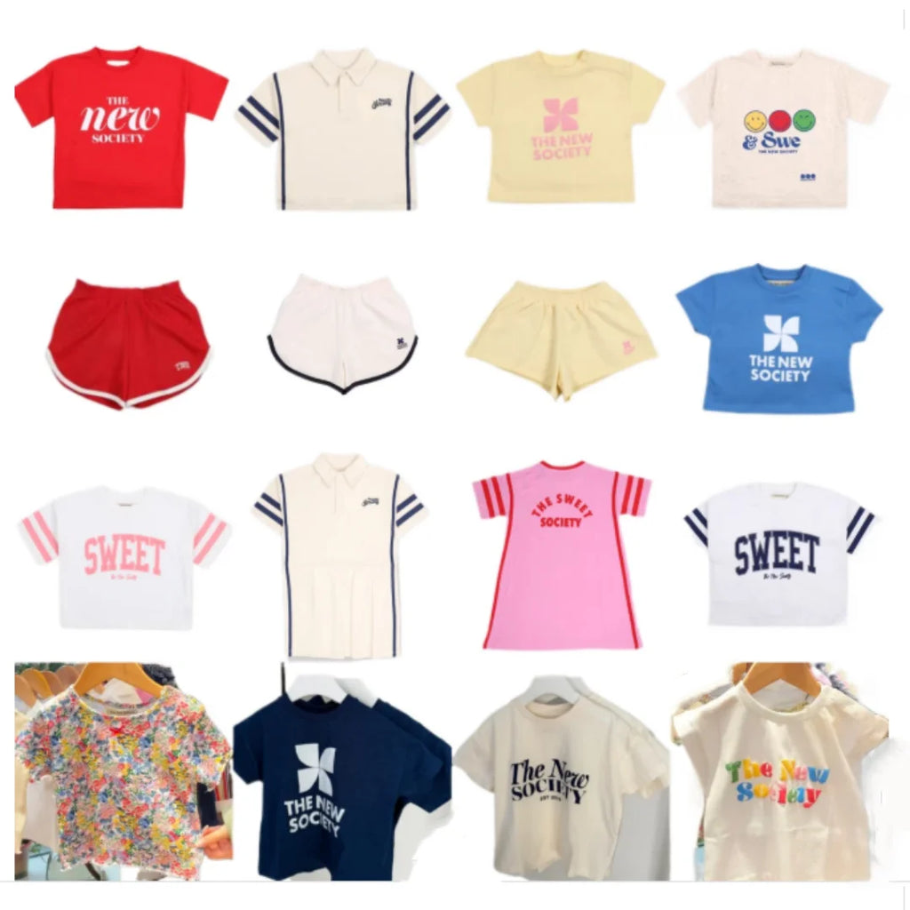 Children's SS26 Summer T-shirt and Shorts, Cute Printed T-shirt and Pants Set for Boys and Girls